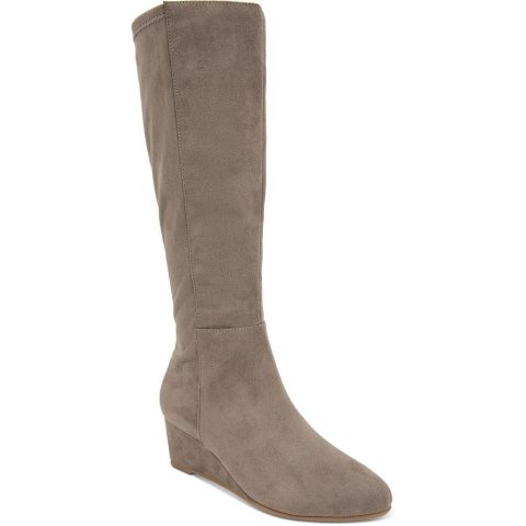 Jaylaa Zipper Faux Suede Wedge Boots