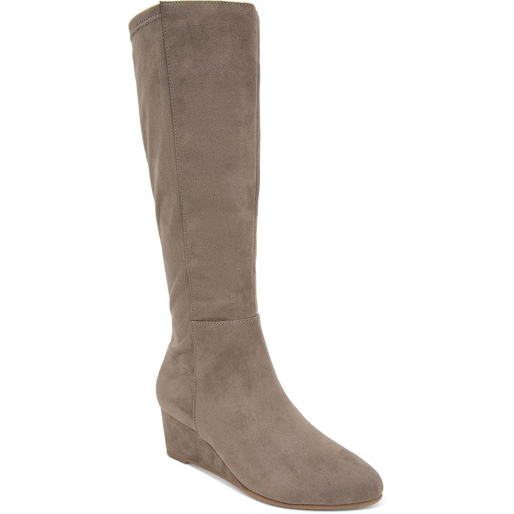 Jaylaa Zipper Faux Suede Wedge Boots