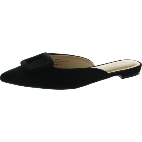 MABEL Buckle Faux Leather Mules