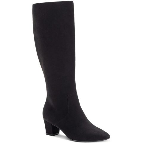 Lyyric Zipper Microfiber Knee-High Boots