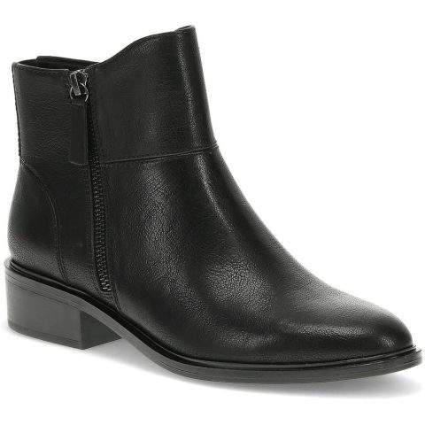 Alona Double Zipper Faux Leather Ankle Boots