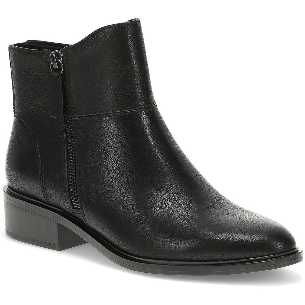 Alona Double Zipper Faux Leather Ankle Boots