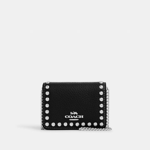 Coach Outlet Mini Wallet On A Chain With Rivets 7151658074172