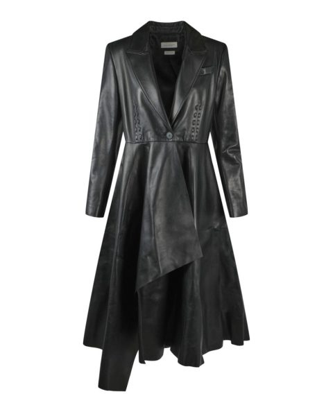 Couture Stitched Leather Coat 7733551267900
