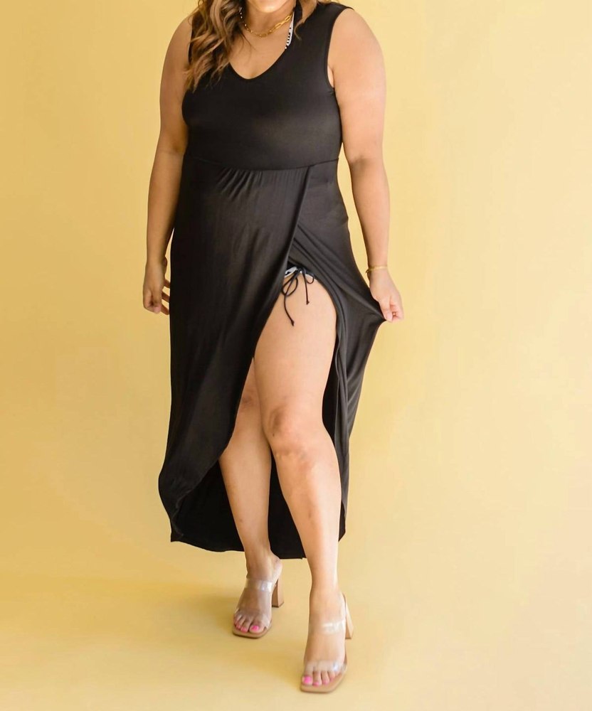 As It Was Tulip Skirt Maxi Dress In Black