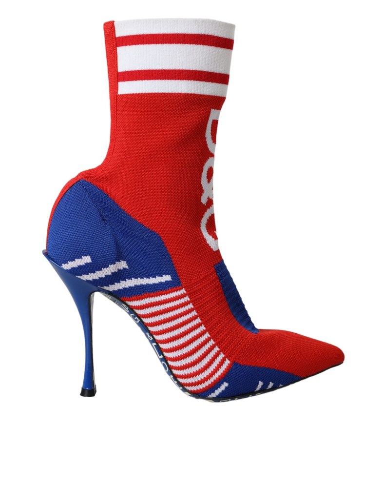 Dolce & Gabbana blue Stretch Sock Style Short Boots Logo Women’s Shoes (Pre-Owned)