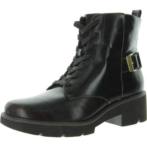 Cabaret Bootie Lace-Up Faux Leather Combat & Lace-Up Boots