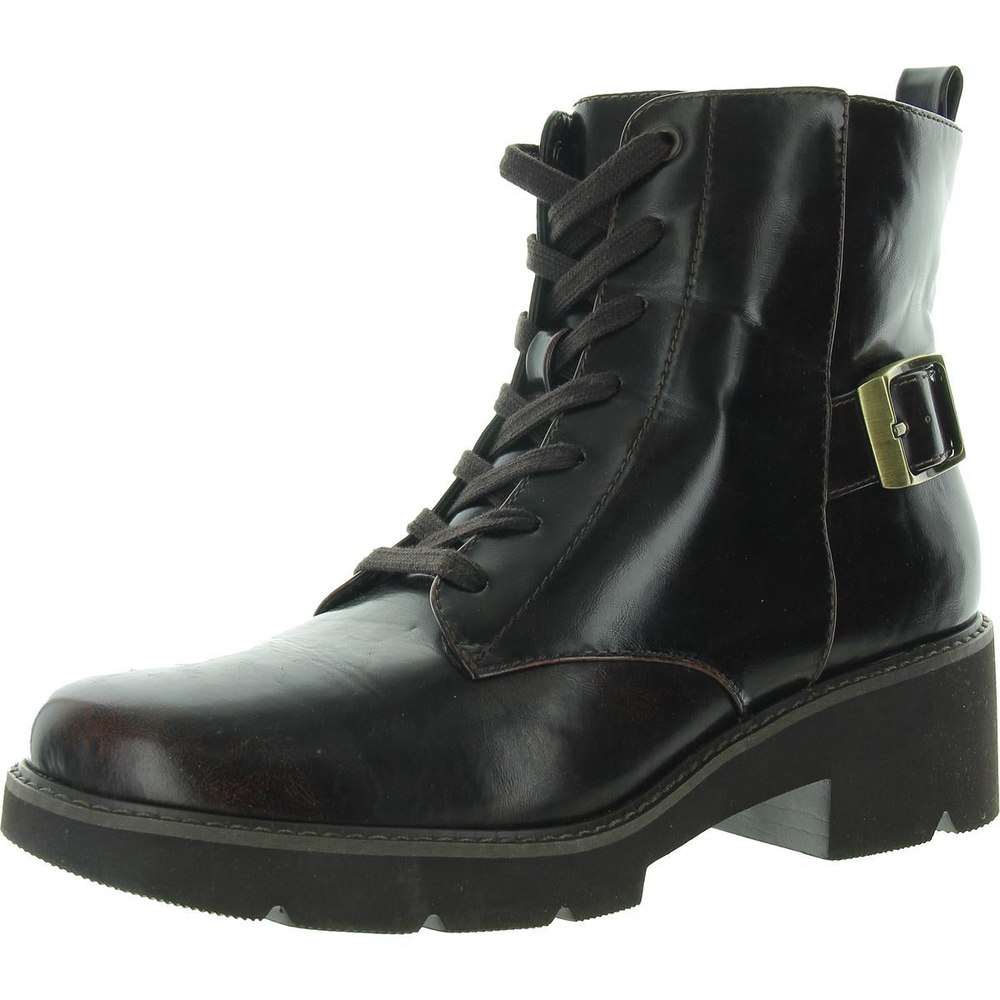 Cabaret Bootie Lace-Up Faux Leather Combat & Lace-Up Boots