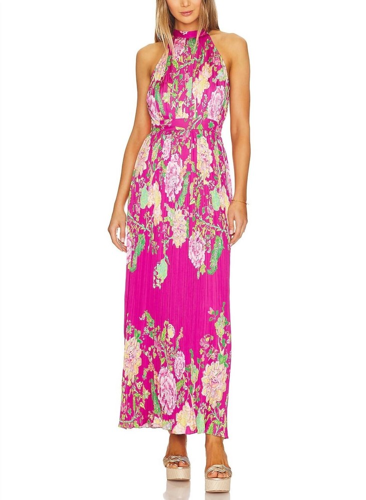 Chloe Long Dress In Fuchsia Pink