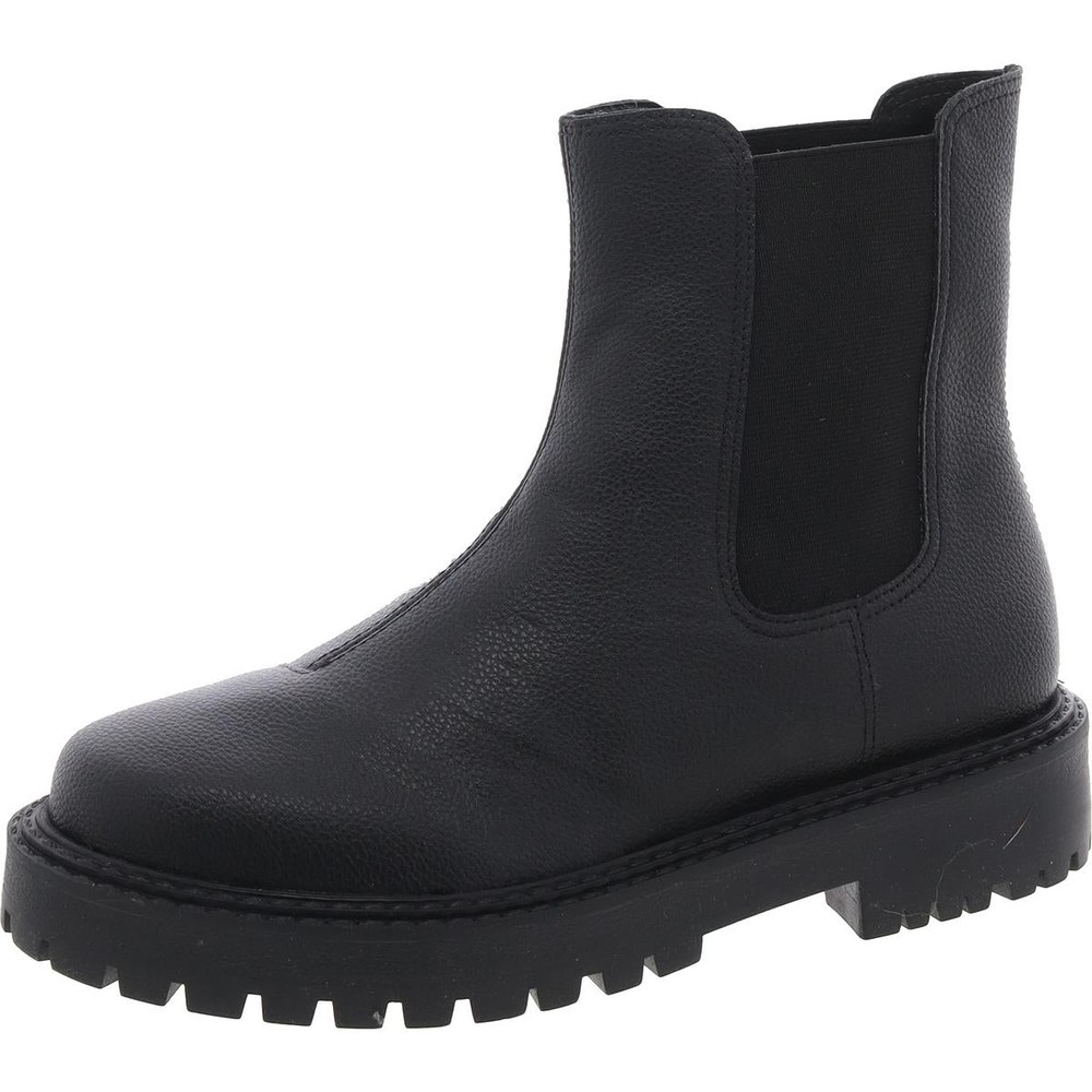 RILEY LOW Lugged Sole Leather Ankle Boots
