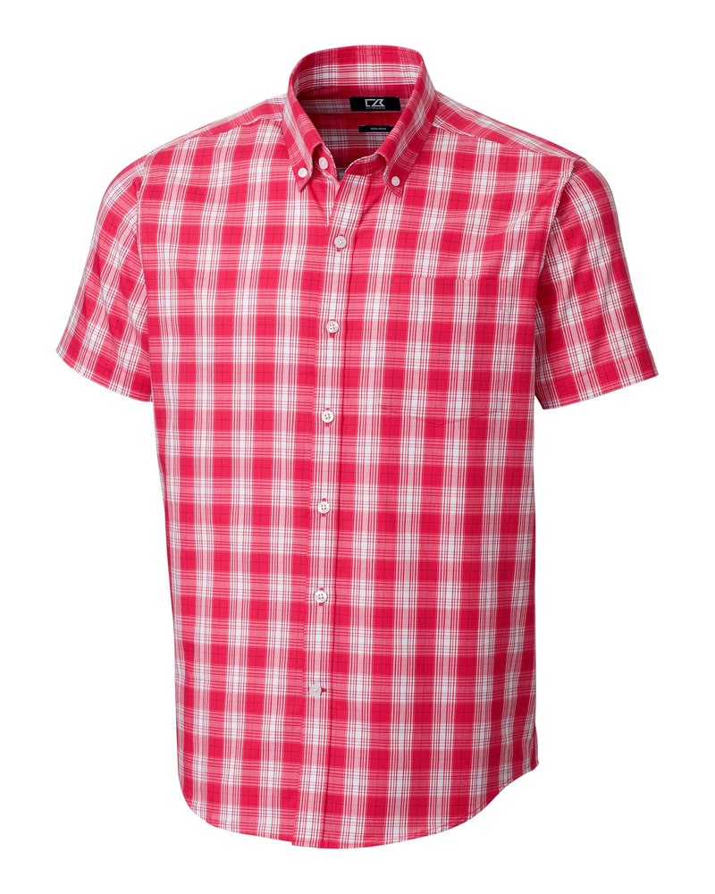 Cutter & Buck Men’s Strive Shadow Plaid Short Sleeve Shirt