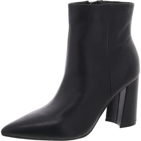 Gaylen Block Heel Faux Leather Ankle Boots