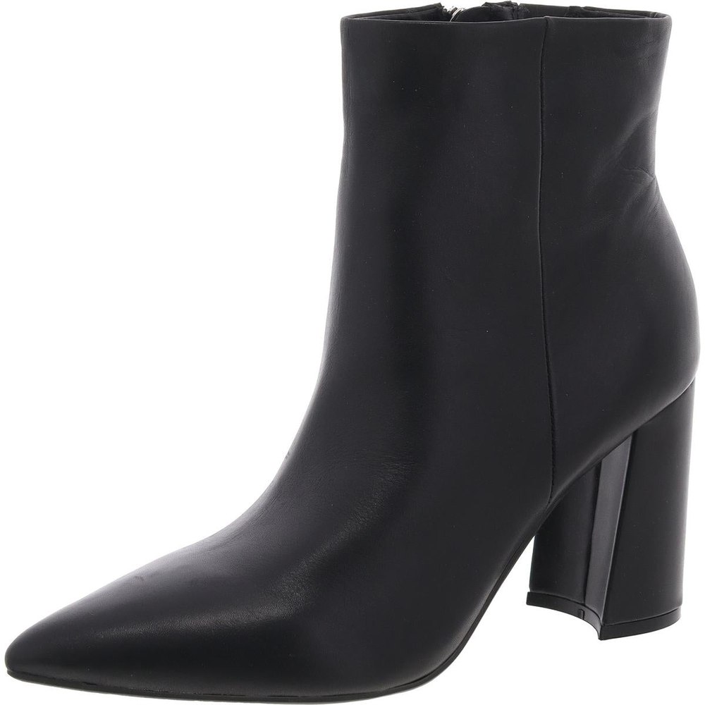 Gaylen Block Heel Faux Leather Ankle Boots