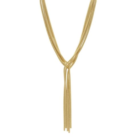 Multi Strand Textured Chain Necklace gold