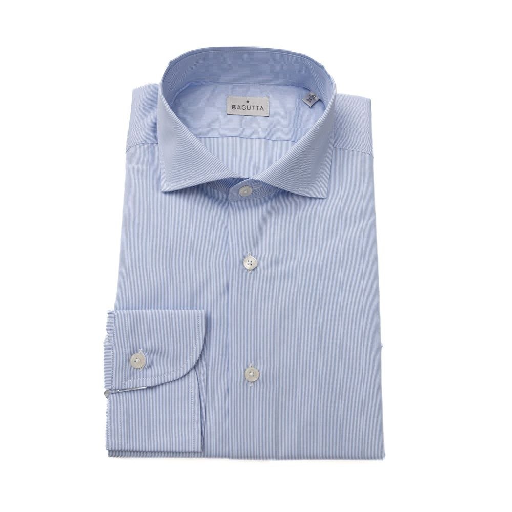 Bagutta blue Cotton Men’s Shirt 7277103120444
