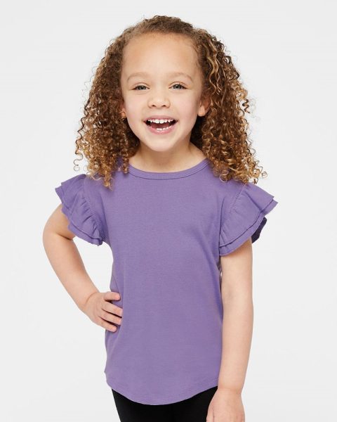 Rabbit Skins Toddler Flutter Sleeve Tee