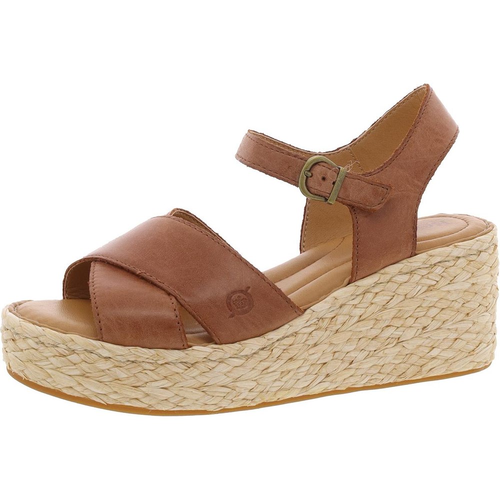 Moriah Criss-Cross Leather Wedge Sandals