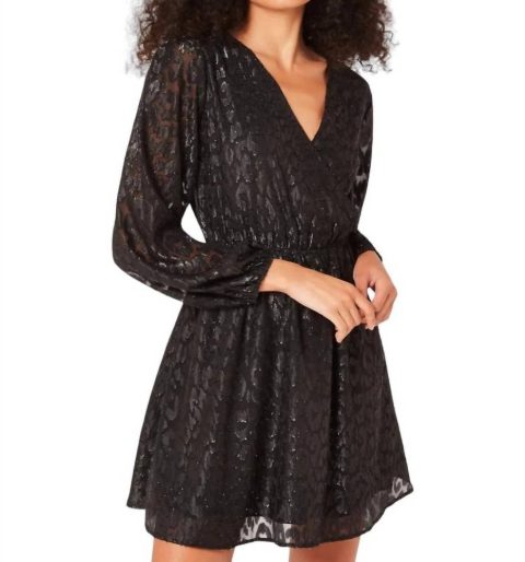 Lurex Jacquard Chiffon Wrap Dress In Black 7733597274172