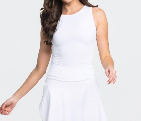 Your Serve Boatneck Performance Tank In Bright White 7733618147388