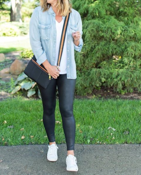 Faux Leather Leggings In Black 7287460823100