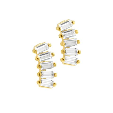 Baguette Climbing Earrings gold