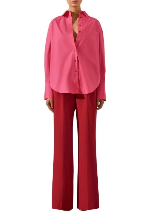 Estela Oversized Shirt In Azalea Pink