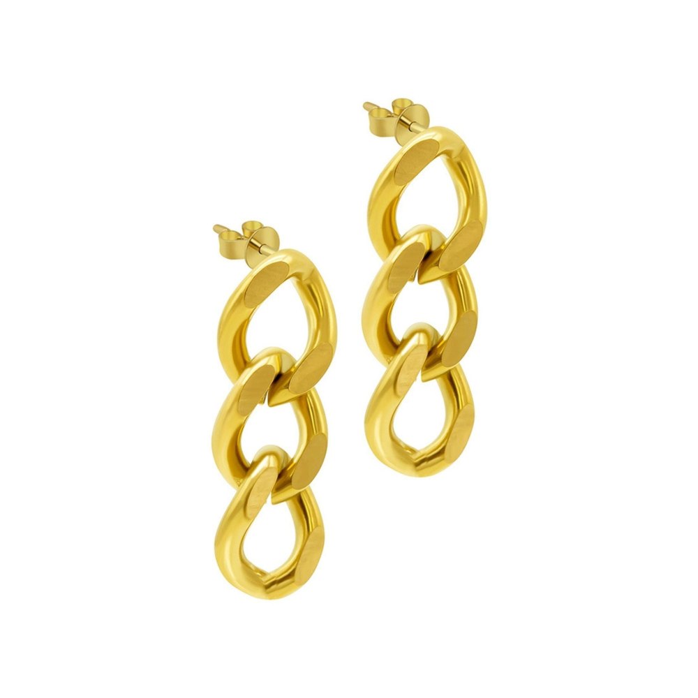 Curb Chain Earrings gold
