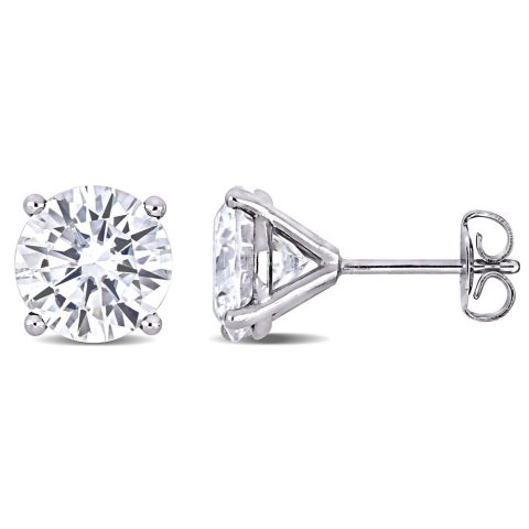 Mimi & Max 4ct DEW Created Moissanite Solitaire Stud Earrings in 14k White Gold