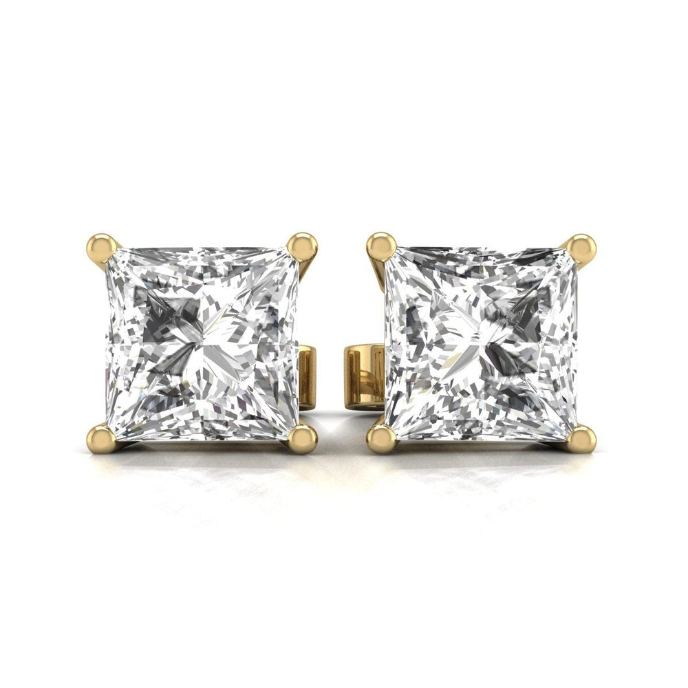 Diana M Lab 14KT YG 1ct TW LGD Princess Earring