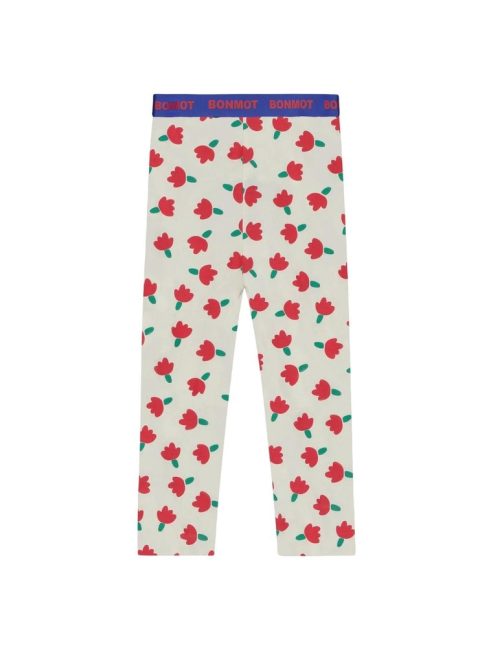 Girl’s Allover Flowers Legging In Ivory 7733638955068