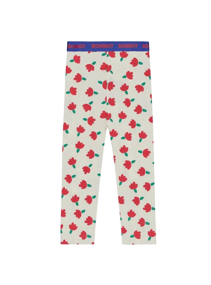 Girl’s Allover Flowers Legging In Ivory 7733638955068
