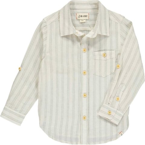 Boy’s Merchant Button Down Shirt In Grey Stripe