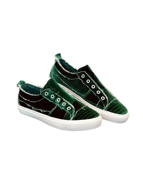 Women’s Babalu Sneakers In Green Velvet