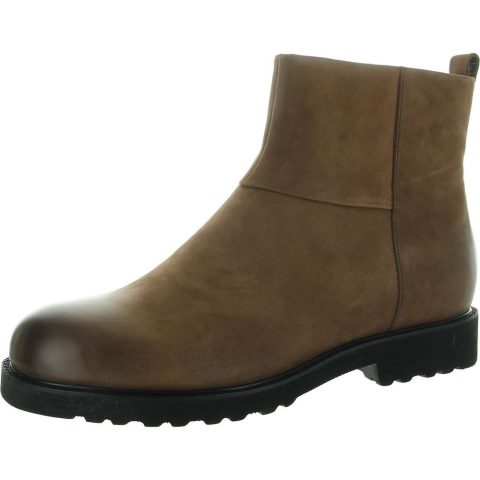 Damila Zipper Leather Booties