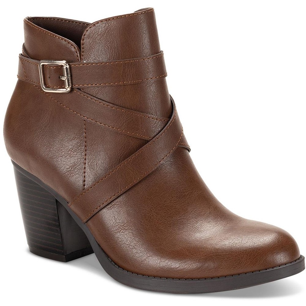 Zetaa Strappy Faux Leather Ankle Boots