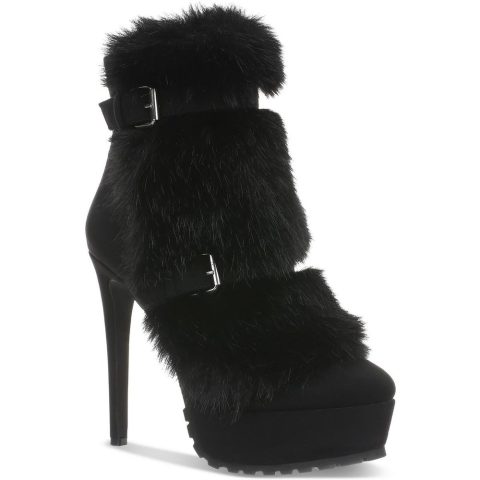 Brandy Faux Fur Faux Suede Ankle Boots