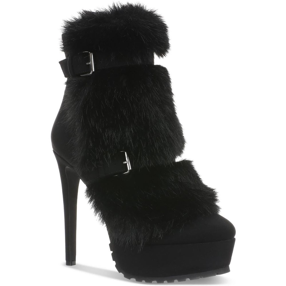 Brandy Faux Fur Faux Suede Ankle Boots