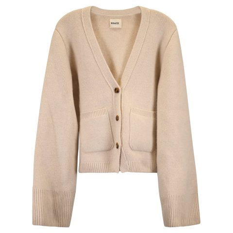Khaite Scarlet Cardigan in Beige Cashmere 7733652815932