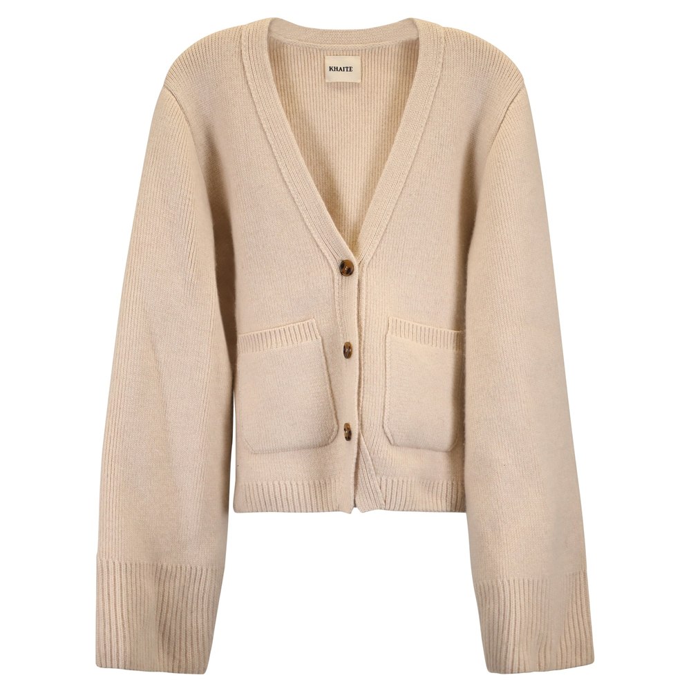 Khaite Scarlet Cardigan in Beige Cashmere 7733652815932