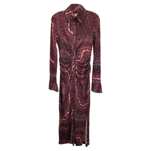 Altuzarra Claudia Midi Shirt Dress in Red Viscose 7733655765052