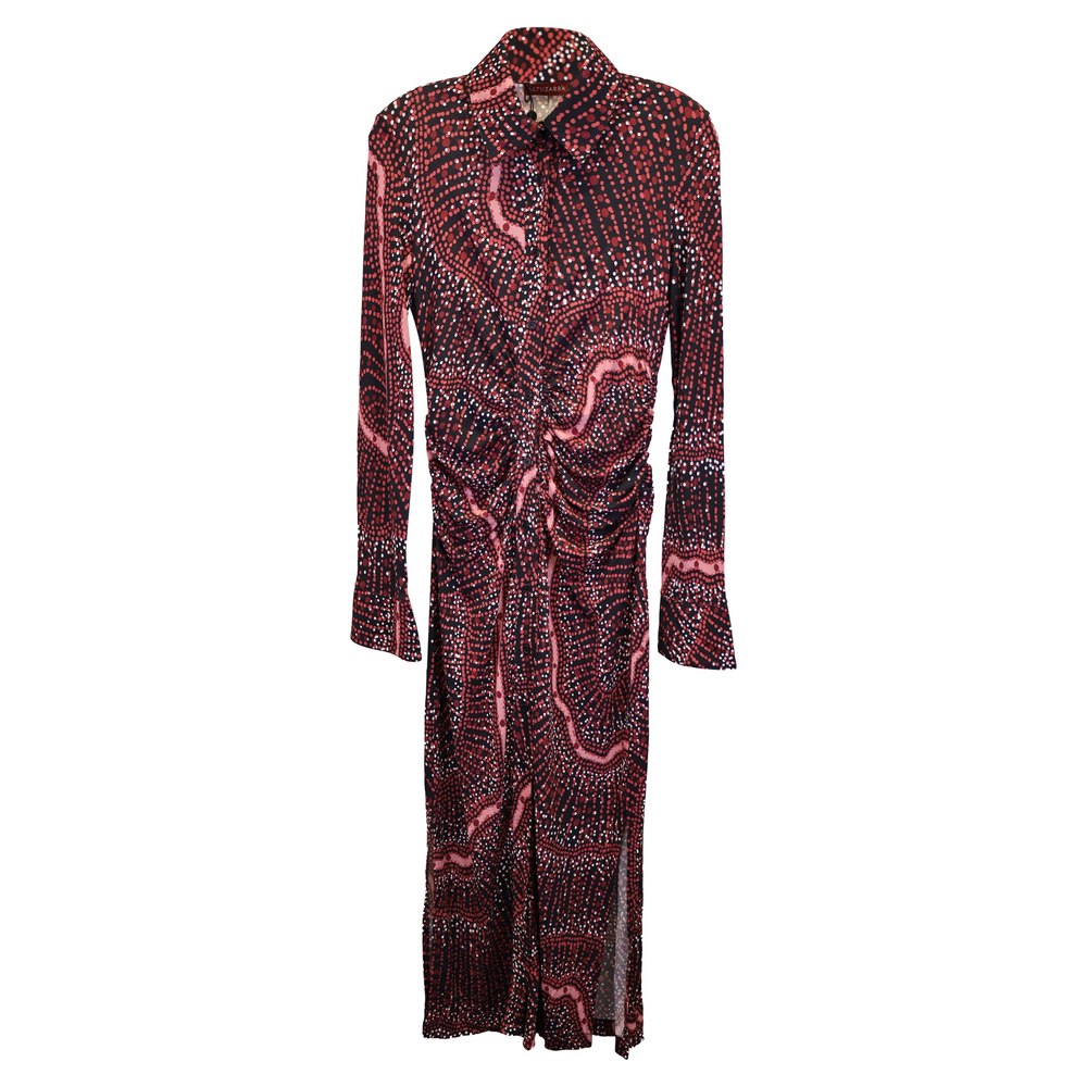 Altuzarra Claudia Midi Shirt Dress in Red Viscose 7733655765052
