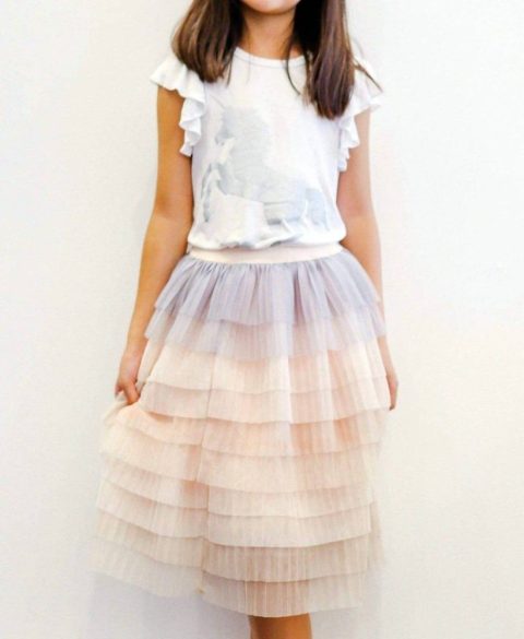 Girls Cake Tiered Tulle Skirt In Pastel 7733658320956