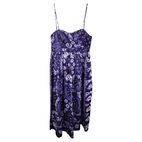 Ulla Johnson Floral Print Long Dress in Blue Cotton 7733649440828