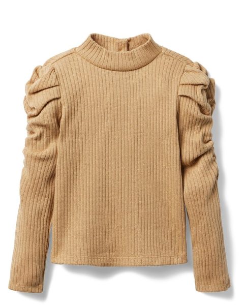 Janie and Jack Ribbed Puff Sleeve Top