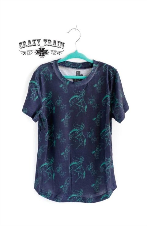 Boy’s Buddy Buckaroo Tee In Navy