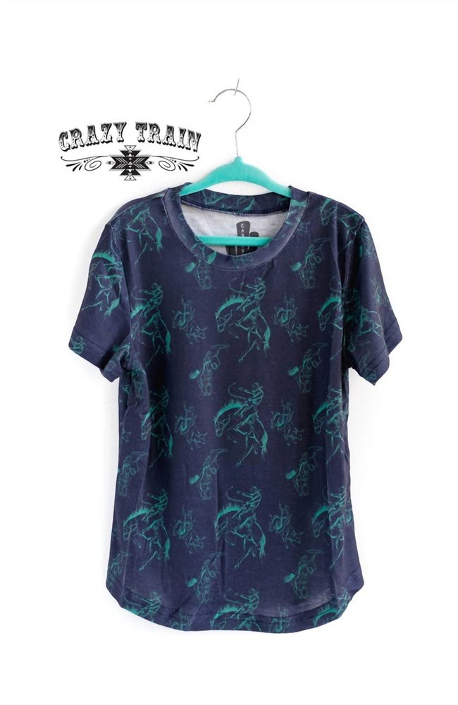 Boy’s Buddy Buckaroo Tee In Navy