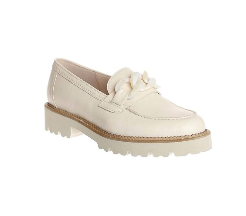Women’s Buckle Instep Loafer In Ivory Leather