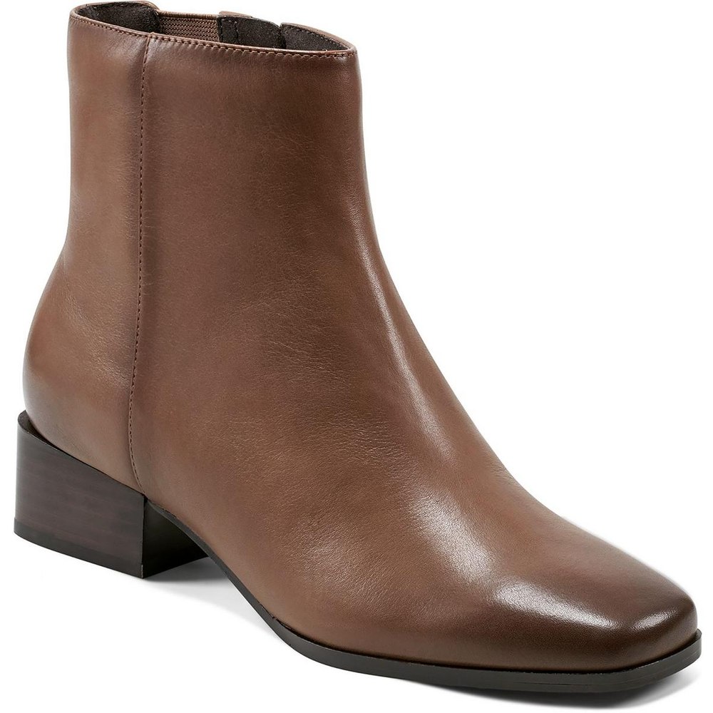 Sidney Zipper Leather Booties