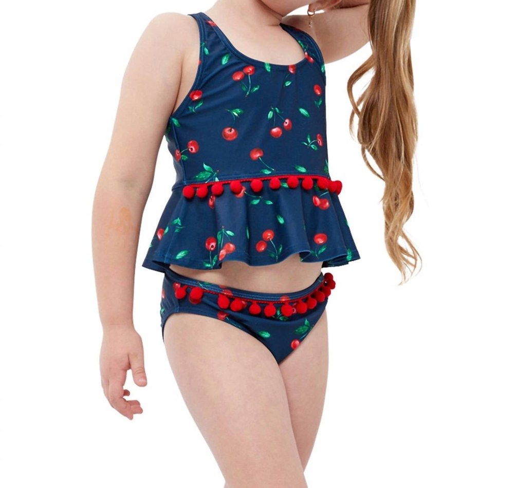 Kids Bikini Top With Matching Bikini Bottom In Gtk Cherries 7733670150204