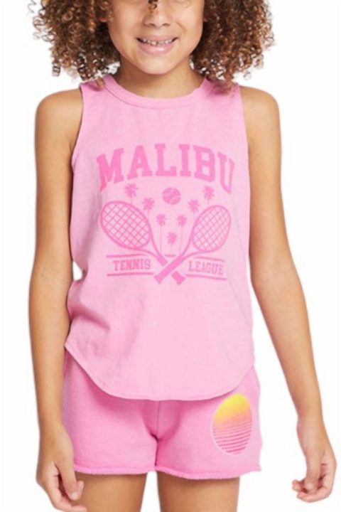 Girl’s Malibu Tank Top In Bubble Gum Pink